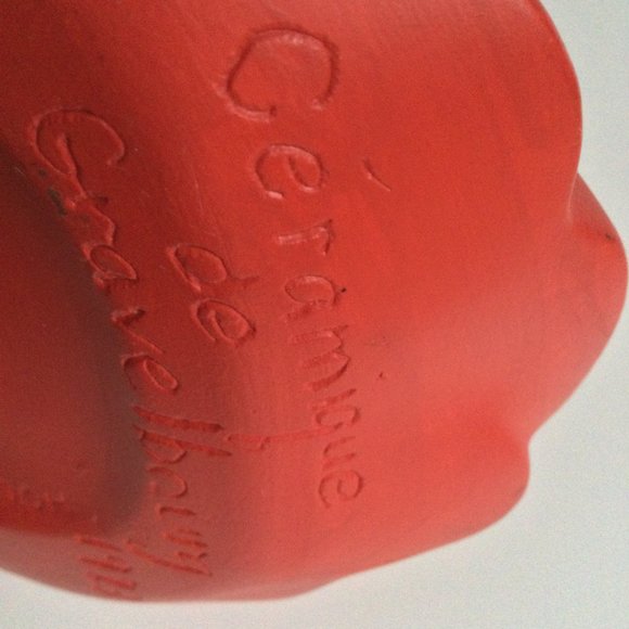 Laurette B Ceramique de Gravelbourg Holland Mold ceramic figurine girl red dress - Picture 13 of 15